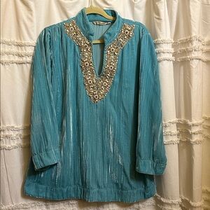 Soft Surroundings Aqua Blouse